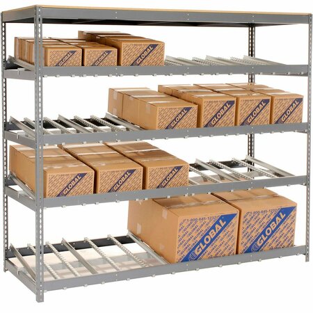 GLOBAL INDUSTRIAL Carton Flow Shelving Single Depth 4 LEVEL 96inW x 36inD x 84inH 184055